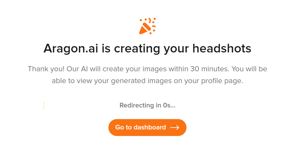 Step 16: Creating Your AI Headshots - Aragon AI