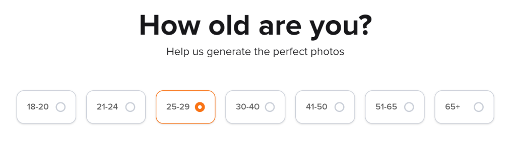 Step 4: Choose Your Age - Aragon AI