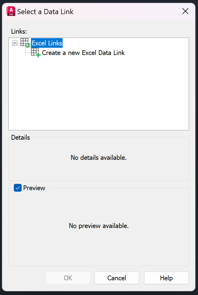 AutoCAD Table Data Link - 2