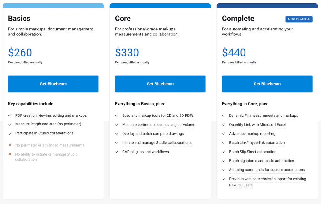 Bluebeam Revu Pricing